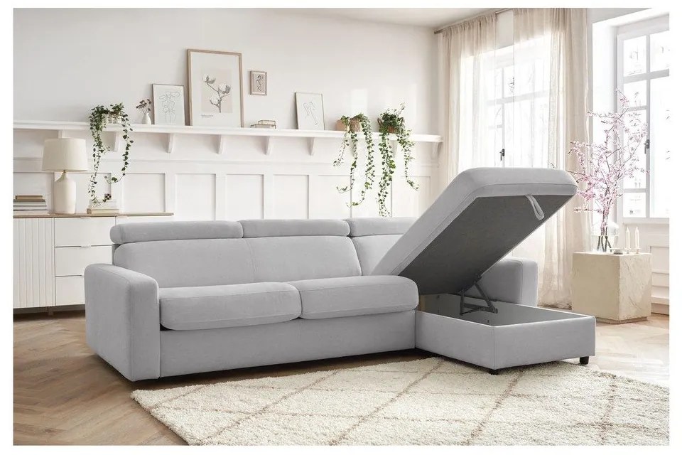 Colțar gri deschis extensibil (cu colț variabil) Monaco – Bobochic Paris