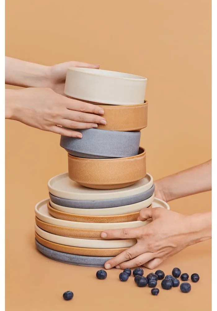 Set 12 vase din gresie Bonami Selection Malia, portocaliu cărămiziu