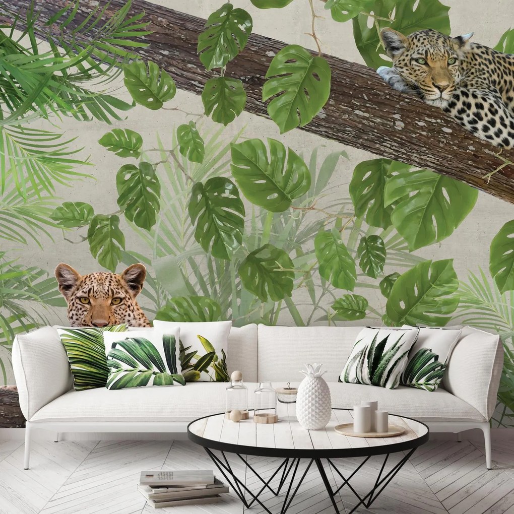 Fototapet - Leoparzi care se odihnesc (147x102 cm)