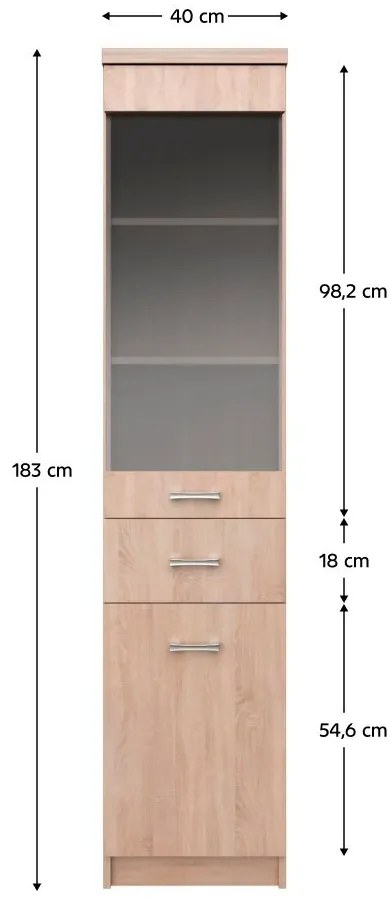 Vitrină Topta Typ 32 1D1W1S (Stejar sonoma). 1075492