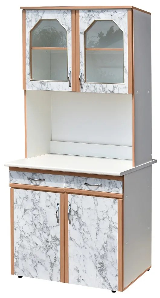 Dulap 90 pal, alb+pietra bianco 91x33/60x197cm