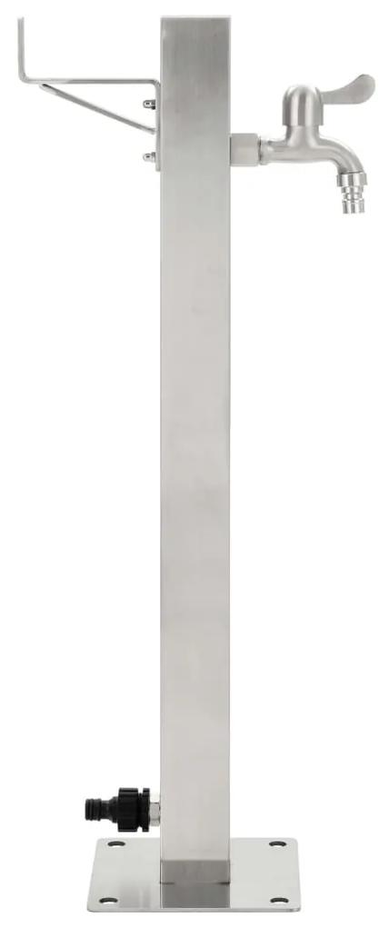 Coloana de apa de gradina, 65 cm, otel inoxidabil, patrat