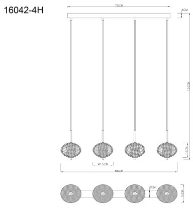 Lustră LED pe cablu Globo 16042-4H AIDA 4xLED/5,75W/230V 3000K/4500K/6500K