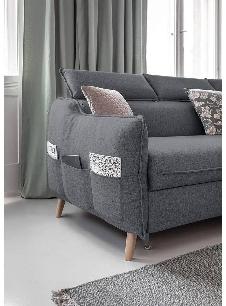 Colțar gri închis extensibil (cu colț pe partea dreaptă) Sweet Harmony – Miuform