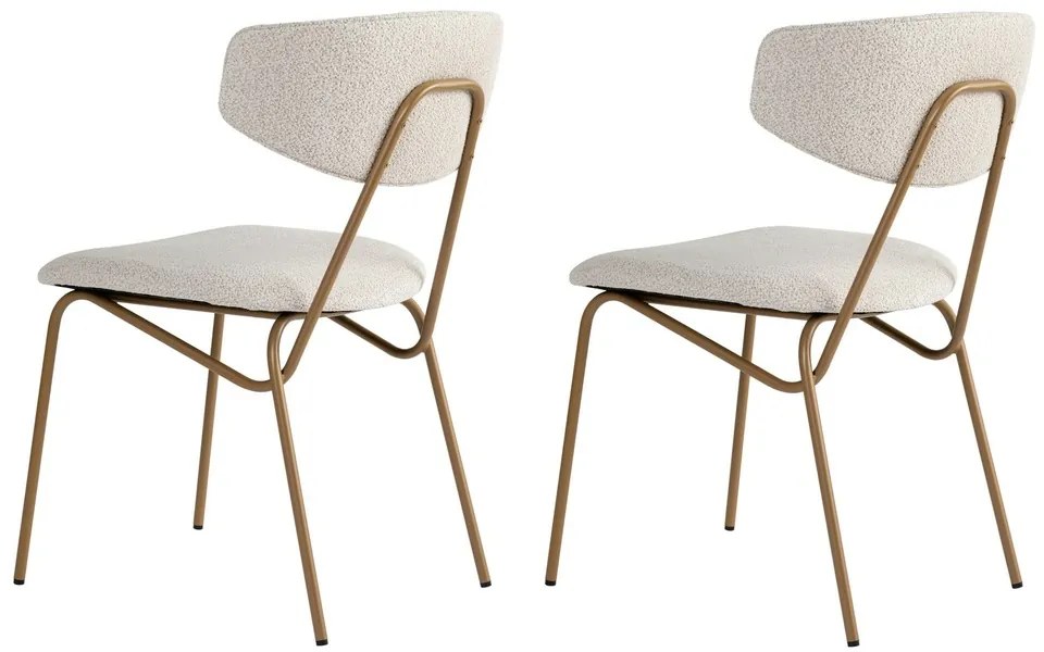 Set de scaune de sufragerie Nancy White and Gold,2 buc.