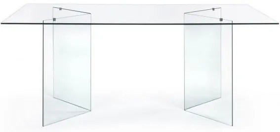 Masa dining pentru 8 persoane transparenta din sticla temperata, 180 cm, Iride Bizzotto