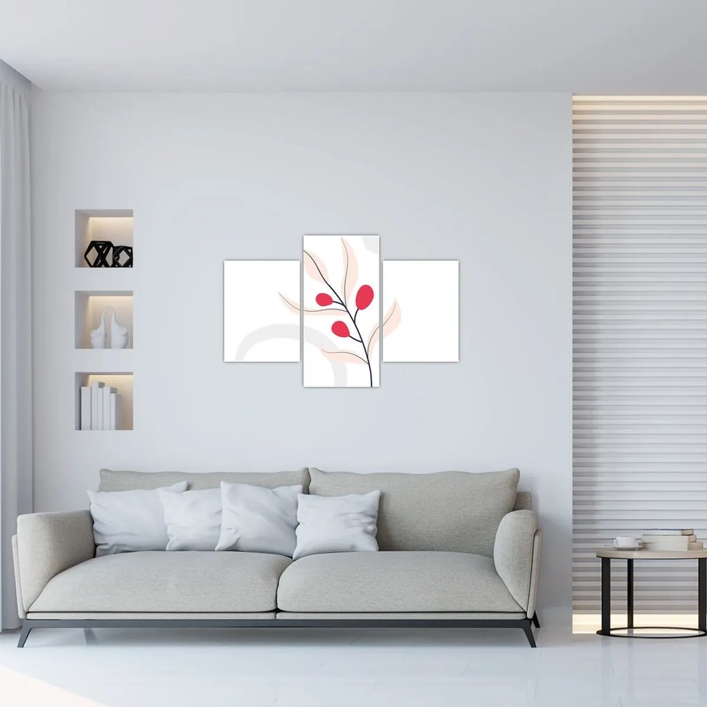 Tablou - Abstracție florală roz N⁰3 (90x60 cm)