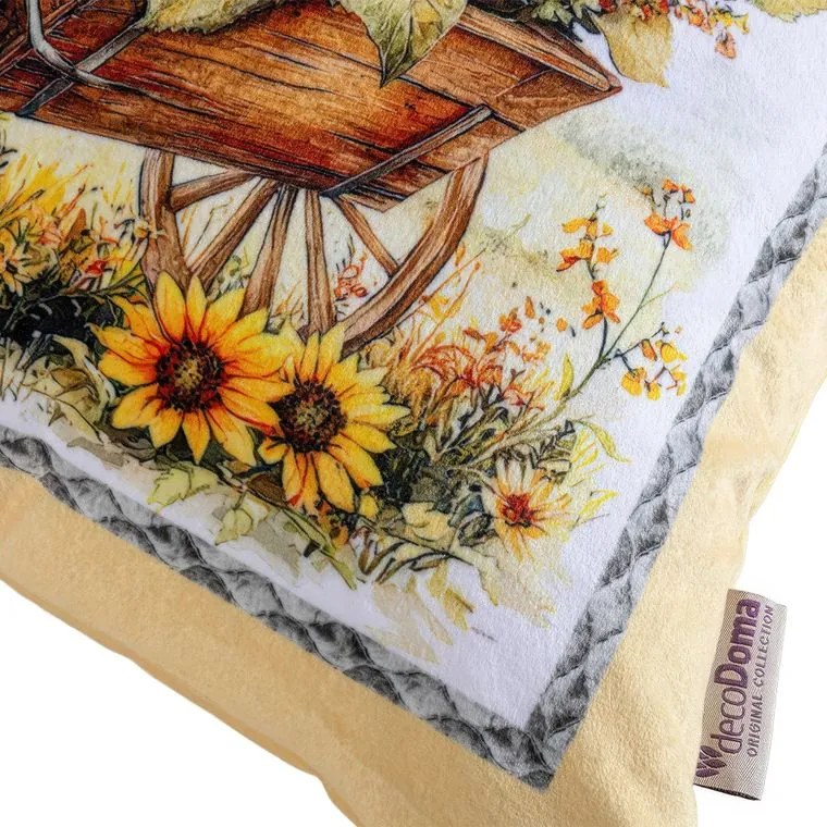 decoDoma Set de 3 fețe pernuțe SUNFLOWERS 45 x 45 cm