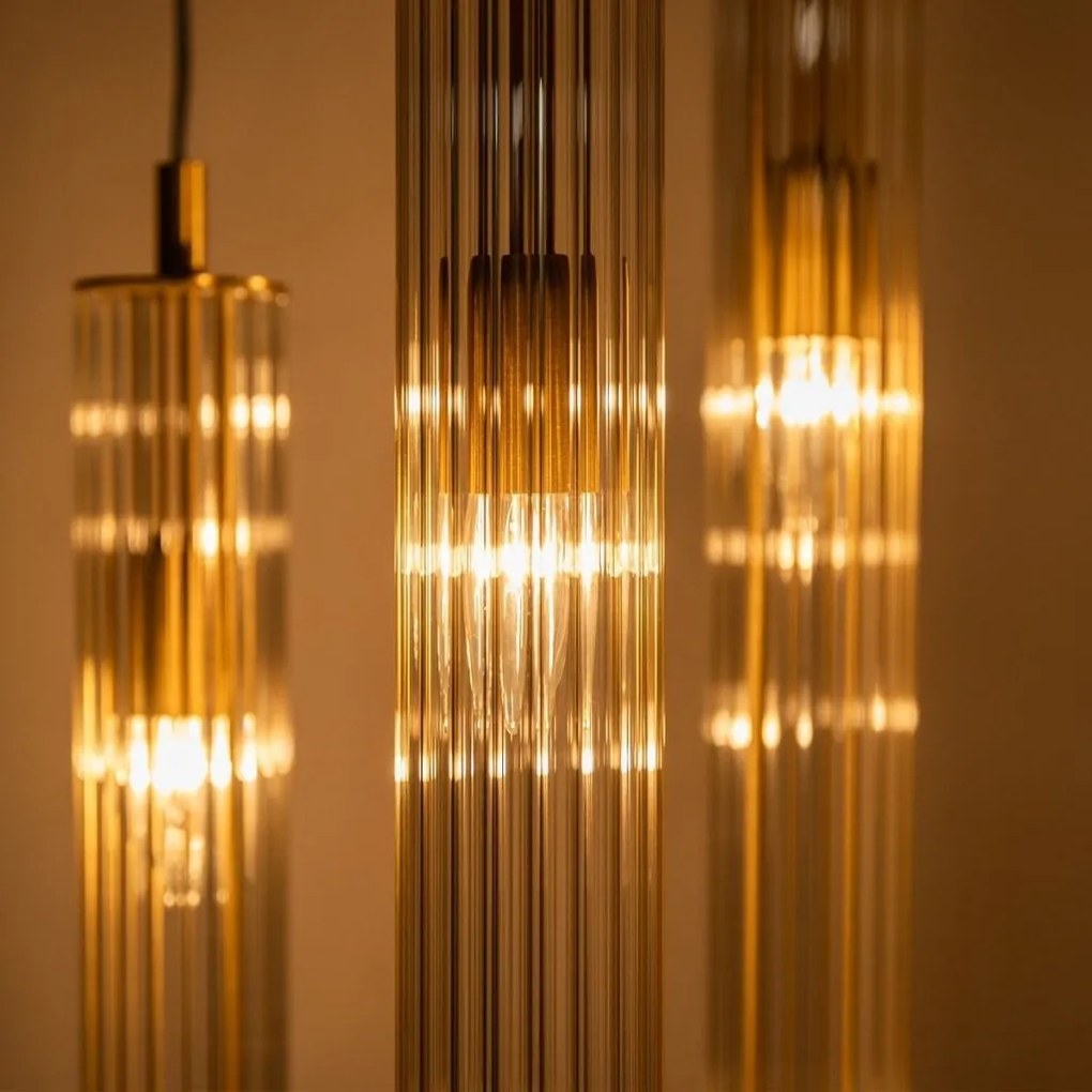Lustra cu 3 pendule design modern ARIA alama periata