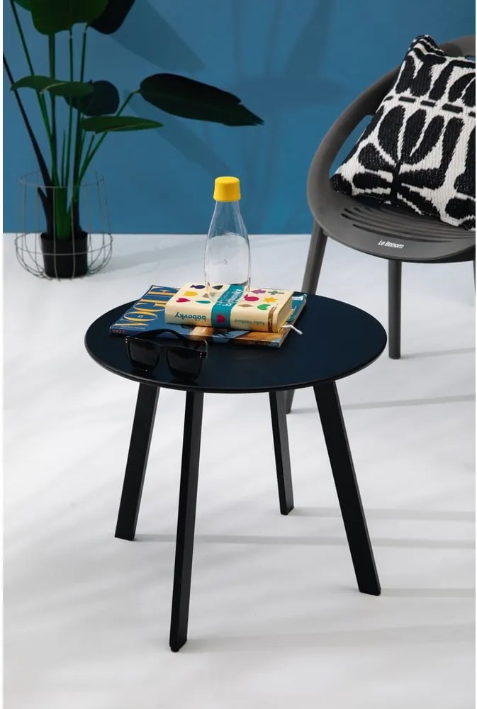 Masă de grădină Le Bonom Full Steel, ø 50 cm, negru