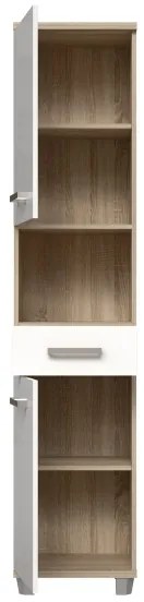 Dulap pentru baie VENOM, alb/stejar Sonoma