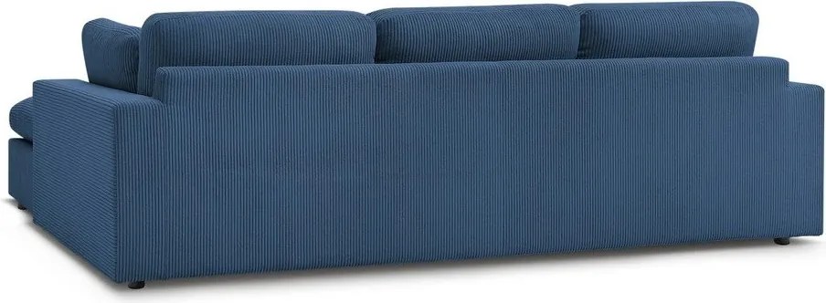 Colțar albastru cu tapițerie din catifea reiată Belair – Bobochic Paris