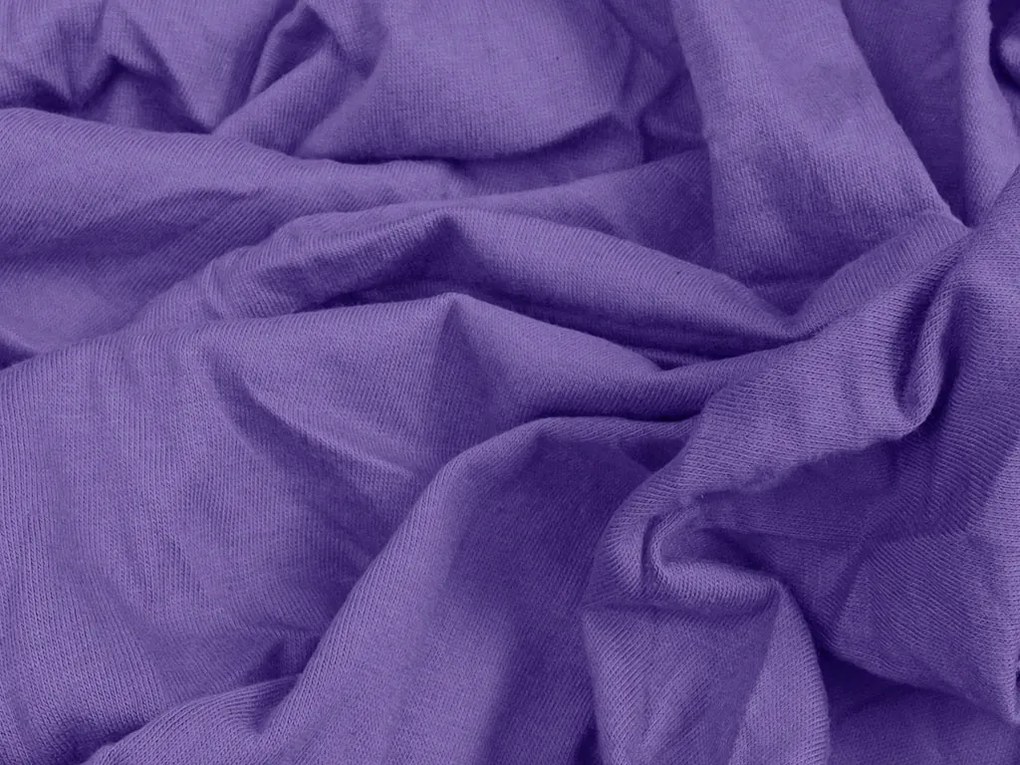 Cearsaf Jersey EXCLUSIVE cu elastic mov inchis 160 x 200 cm