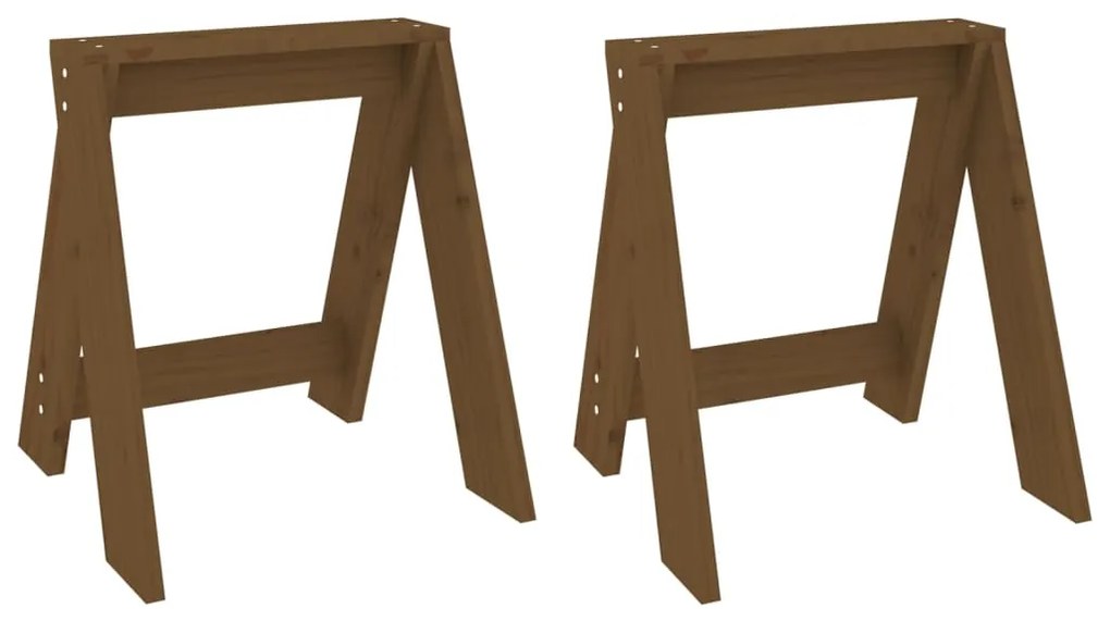 vidaXL Scaune, 2 buc., maro miere, 40x40x45 cm, lemn masiv de pin