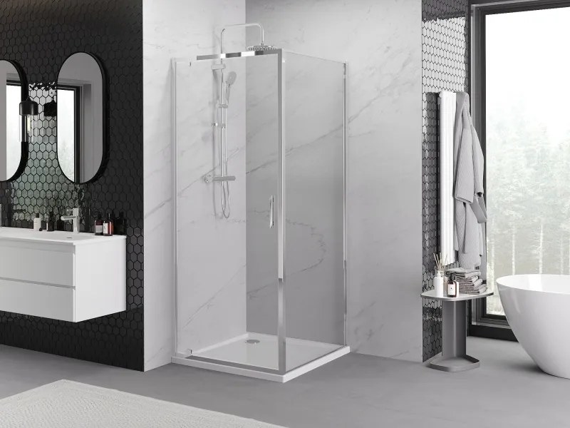 Mexen Exo-BR cabina de duș batantă 90 x 90 cm, transparent, crom - 8181-090-090-01-00