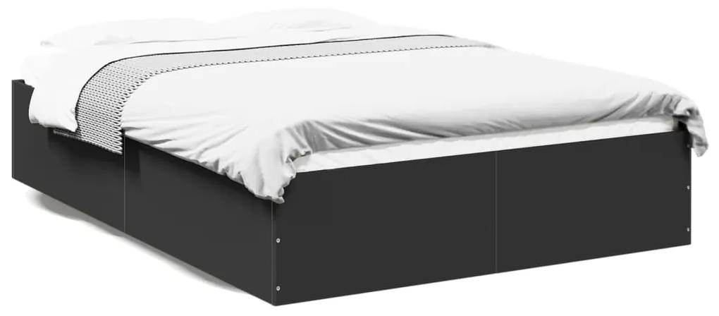 3281043 vidaXL Cadru de pat, negru, 120x190 cm, lemn prelucrat