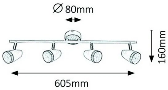 Rabalux 5567 - Spot LED KAREN 4xLED/4W/230V