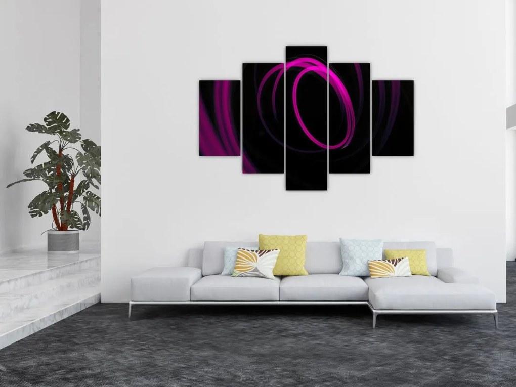 Tablou - linii violete (150x105 cm)