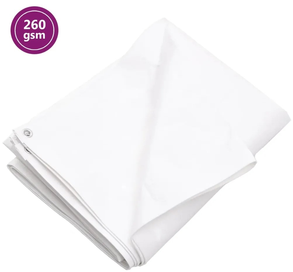 vidaXL Prelată 260 g/m², alb, 3x4 m, HDPE