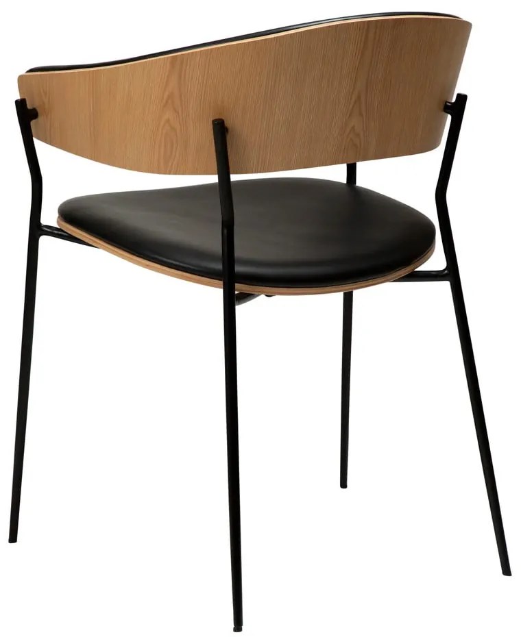 Scaun de sufragerie negru/în culoare naturală deschisă cu cotiere Crib – DAN-FORM Denmark