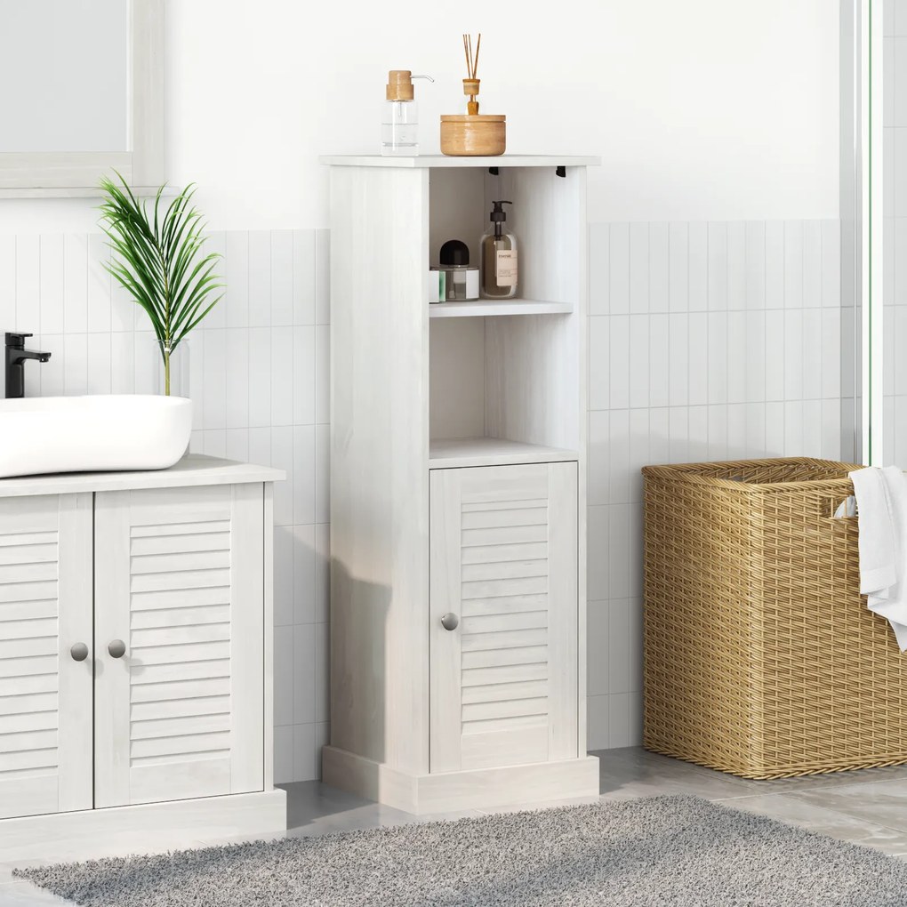 vidaXL Dulap de Baie cu raft VIGO Alb și Alb Antic 37 x 34 x 110 cm