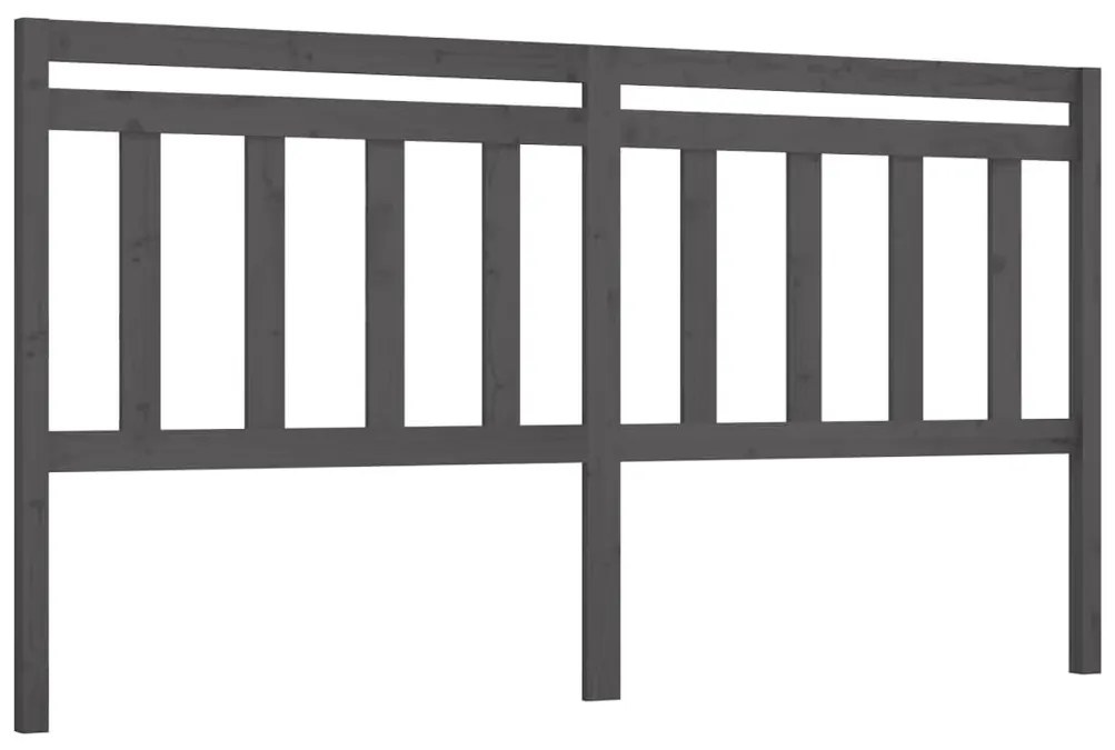 814111 vidaXL Tăblie de pat, gri, 186x4x100 cm, lemn masiv de pin