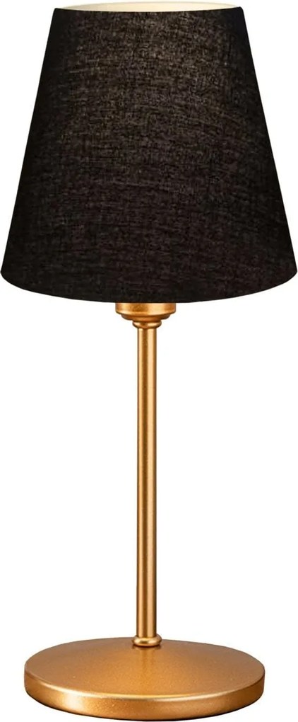 Veioza AYD-3587, negru/auriu, material textil/metal, 13x37 cm