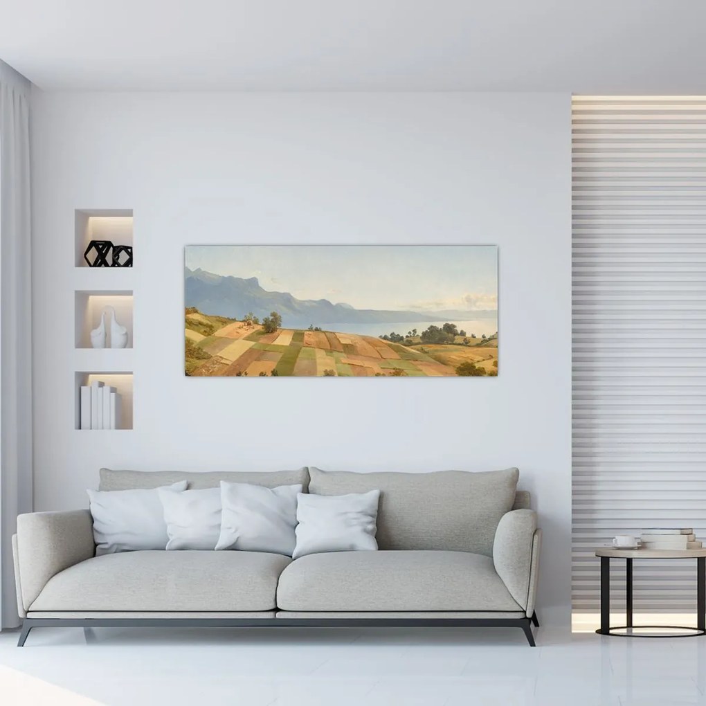 Tablou - Alexandre Calame, Swiss Landscape, reproducere (120x50 cm)