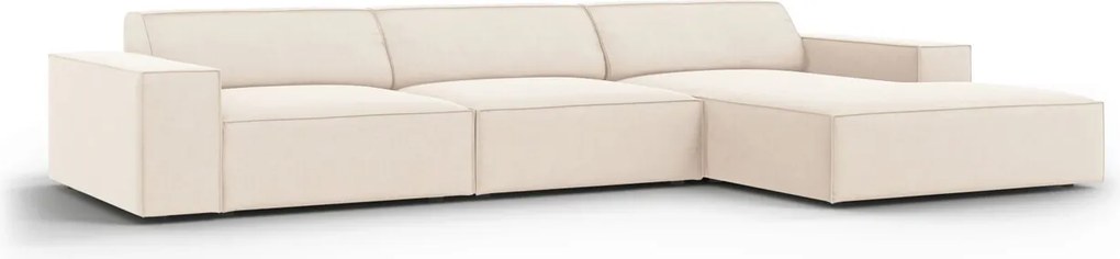 Coltar dreapta 4 locuri, Jodie, Micadoni Home, BL, 284x166x70 cm, catifea, bej deschis