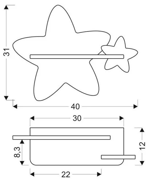 Corp de iluminat pentru copii galben/alb Star – Candellux Lighting