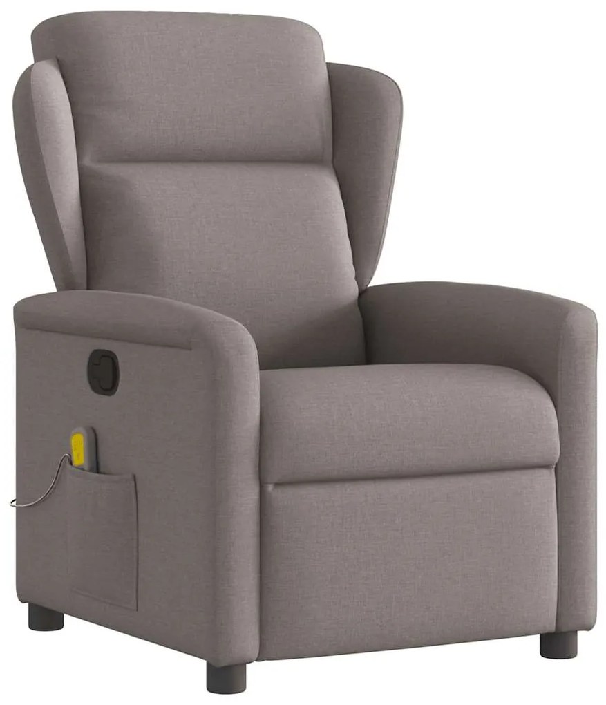 vidaXL Fotoliu de masaj rabatabil, gri taupe, material textil