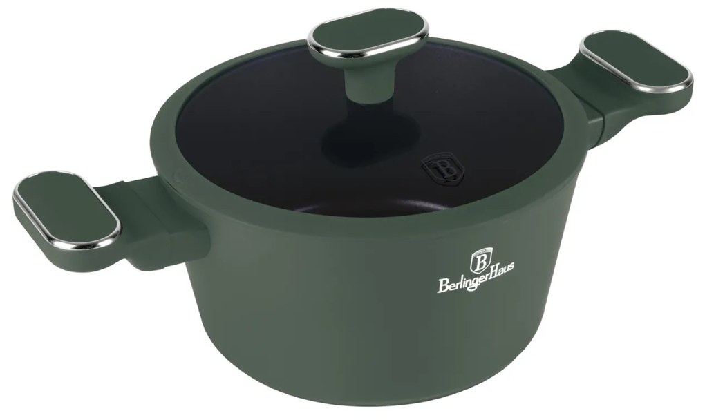 Oala aniaderenta cu interior titan 20 cm Green Matte Collection Berlinger Haus BH 8200