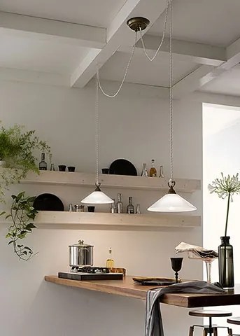 Lustra rustica cu 2 pendule, fabricata manual Tabia 212.10.OV