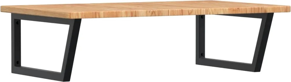 vidaXL Raft pentru lavoar montat pe perete, oțel și lemn masiv stejar