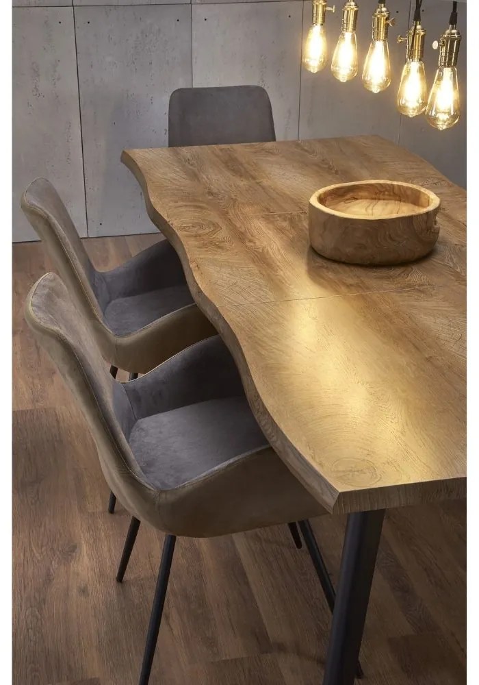 Masa de bucaterie Dickson, lemn natural/negru