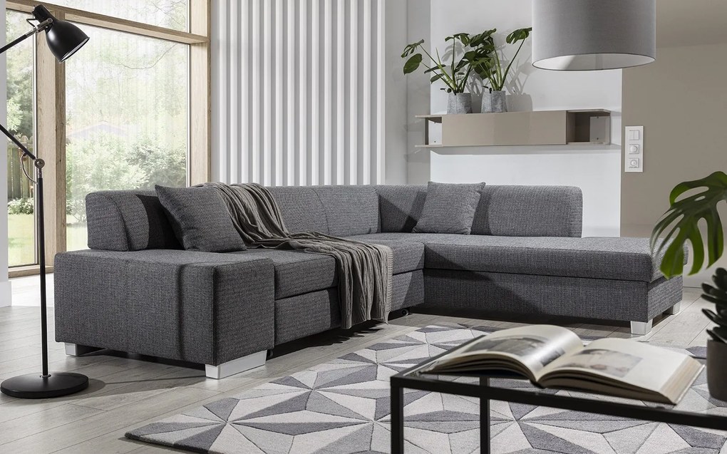 Colțar lemn masiv Extensibil Primo Depozitare 278x217cm Personalizabil - Sawana 21, Stânga