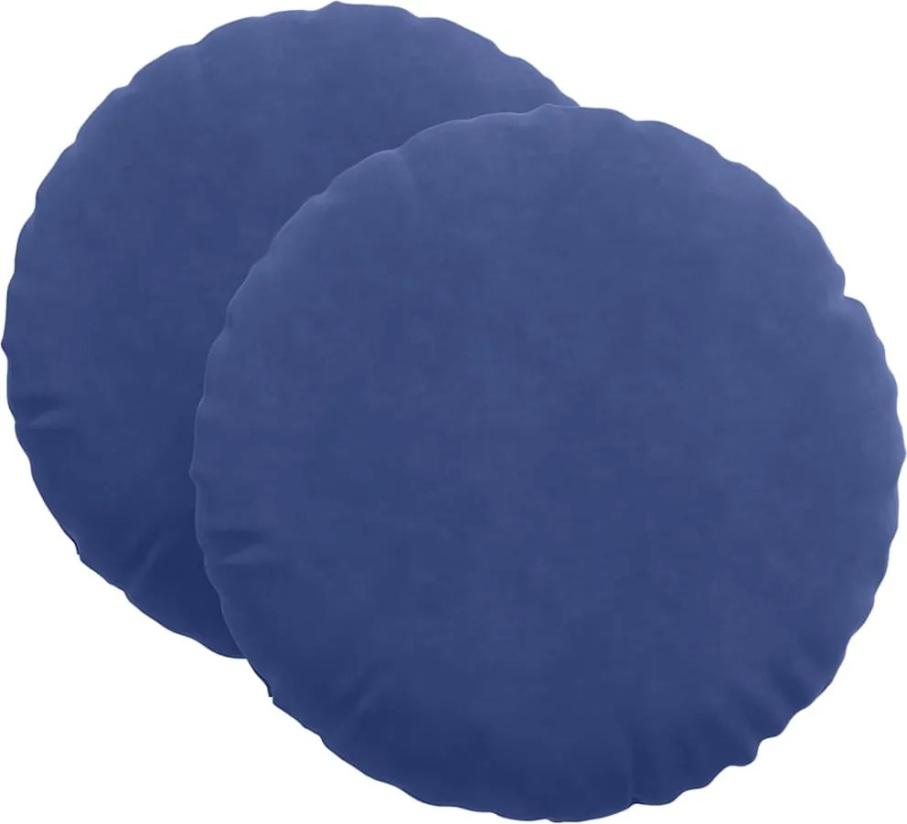 vidaXL Perne de Șezut 2 pcs Albastru Poliție Ø 40 x 13 cm Catifea