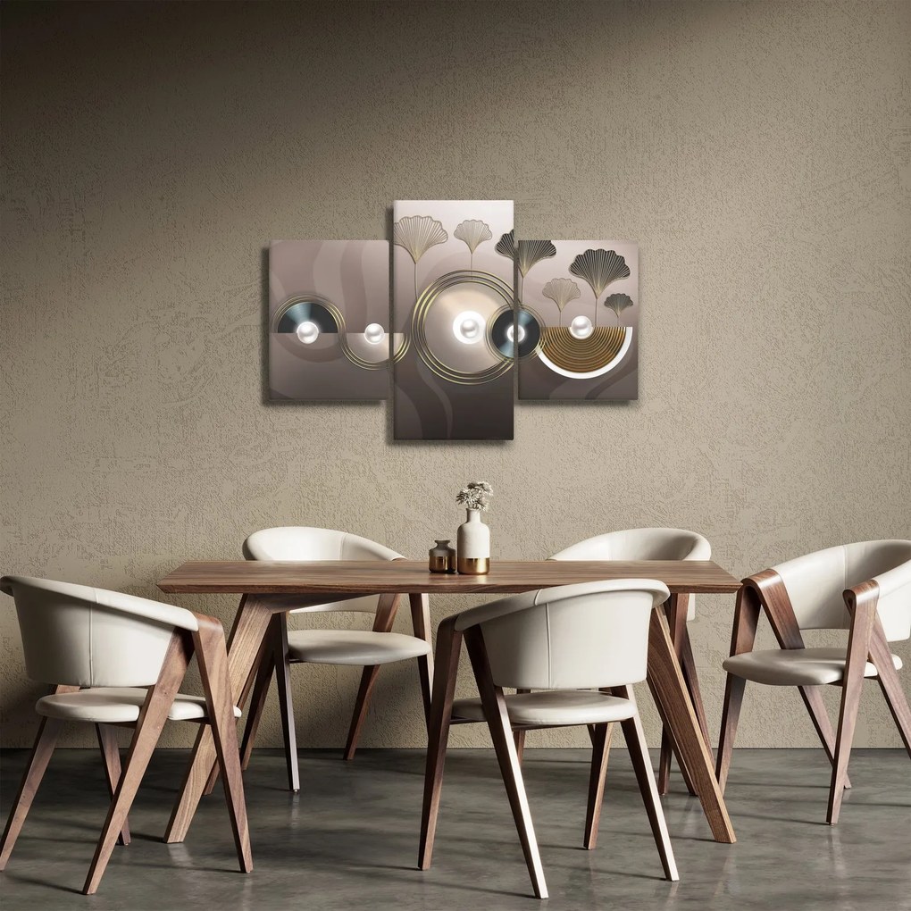 Tablou - Abstract maro-auriu (90x60 cm)