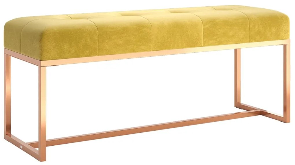 Banca, galben mustar, 110x36x45 cm, catifea Galben