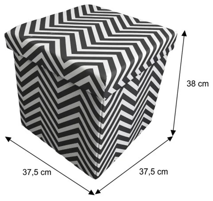Taburet, material textil gri/alb, GAZMEND