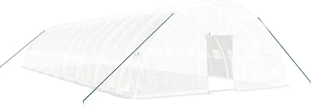 vidaXL Seră cu cadru din oțel, alb, 96 m², 16x6x2,85 m