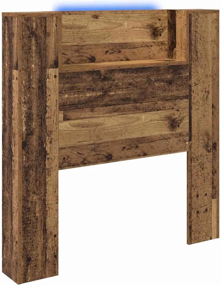 vidaXL Tăblie cap cu raft Lemn Vechi 100 x 15 x 103,5 cm Lemn compozit