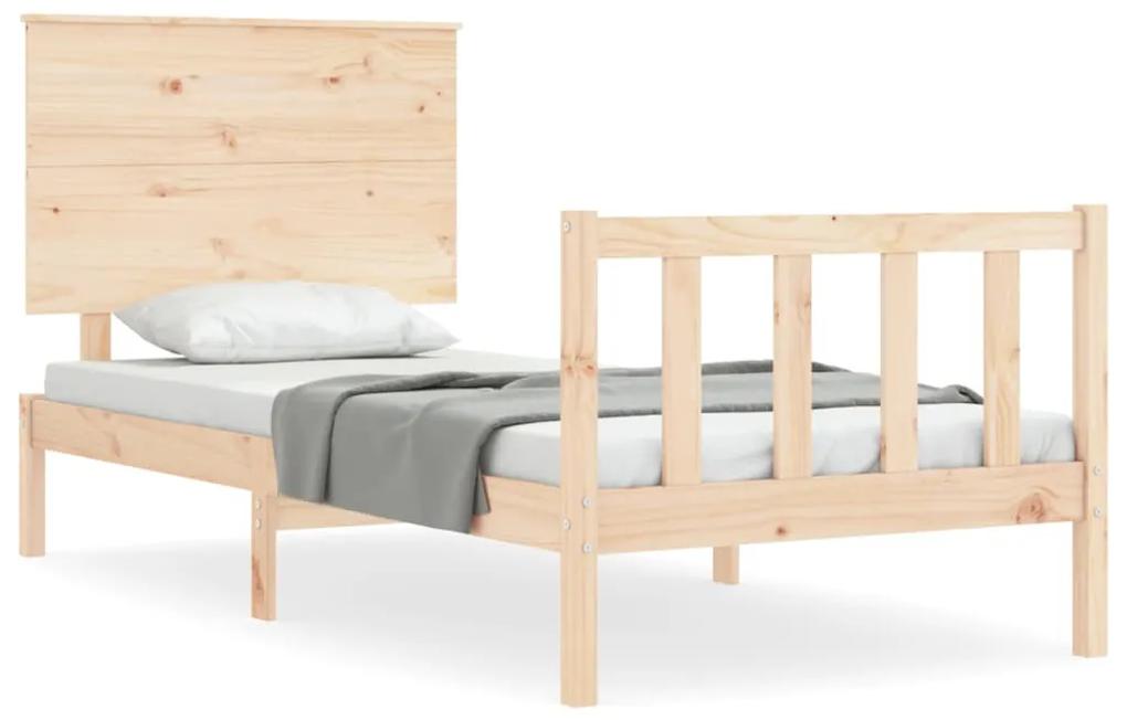 3193366 vidaXL Cadru de pat cu tăblie single, lemn masiv