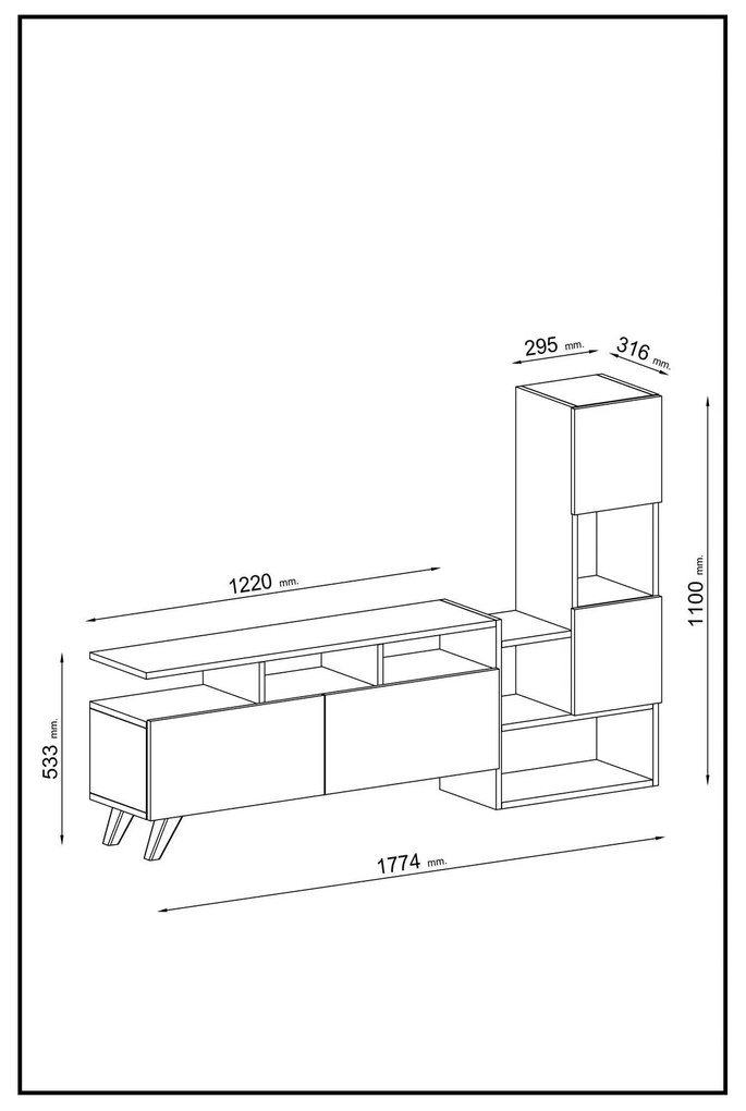 Mobilier living Patovi 2 (alb + Nuc) . 1095631