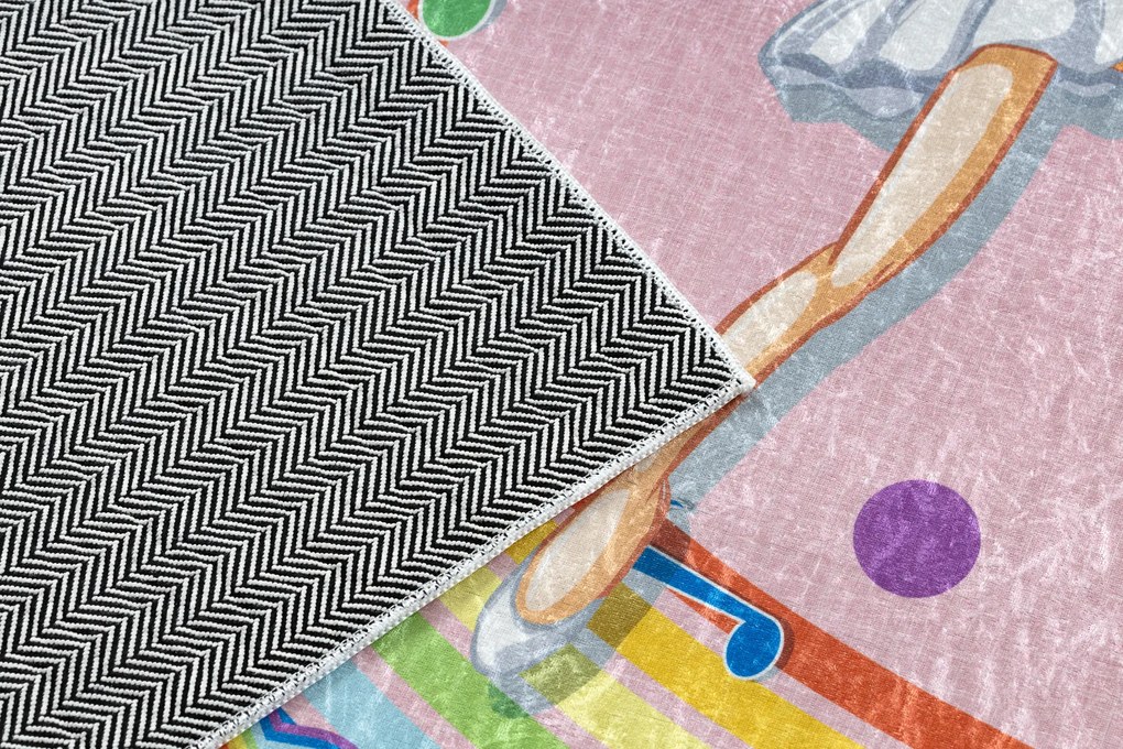 BAMBINO 41870 covor lavabil Balerina, curcubeu pentru copii anti-alunecare - roz