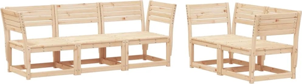 vidaXL Set canapea de grădină, 5 piese, lemn masiv de pin