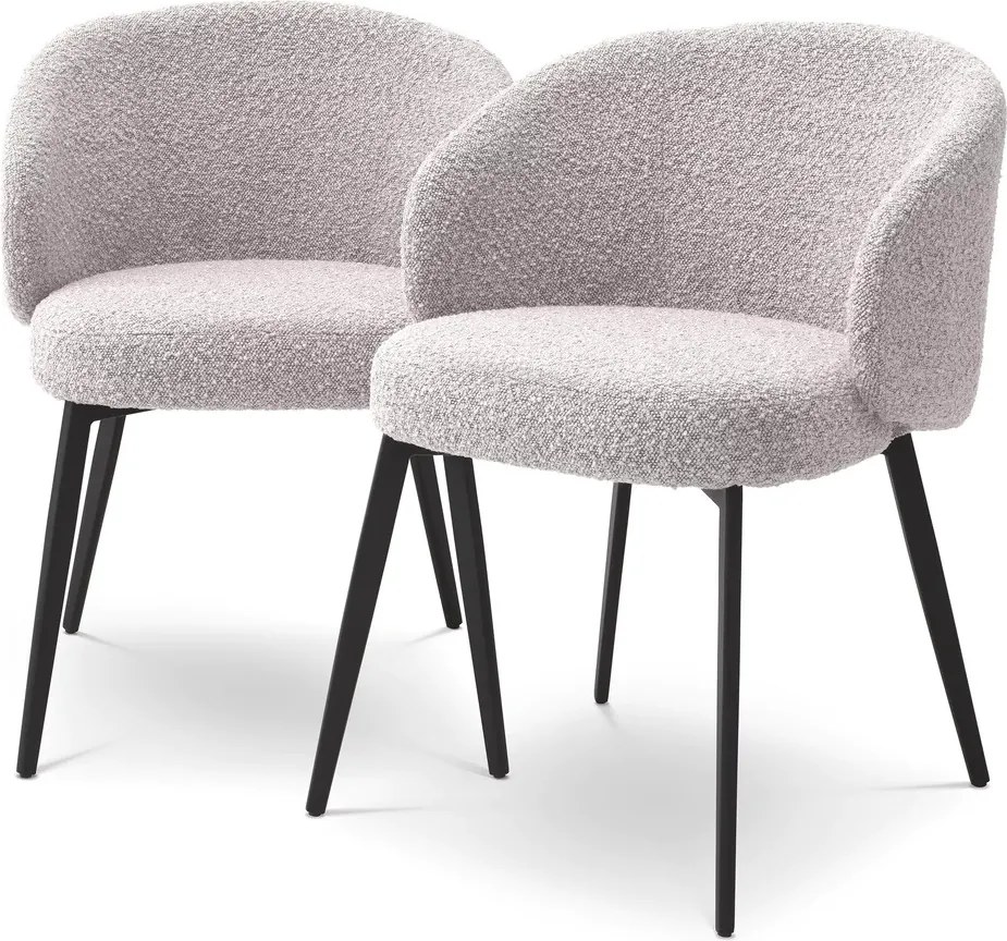 Set de 2 scaune cu brate design LUX Lloyd, boucle gri 115990 HZ