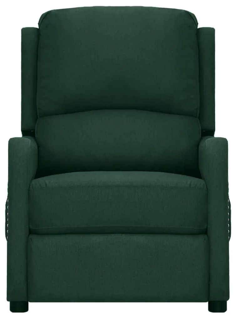 339026 vidaXL Fotoliu rabatabil, verde închis, material textil