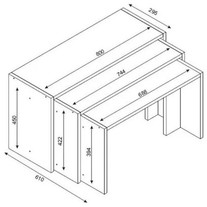 Masuta Auxiliara Cango - Alb, Walnut