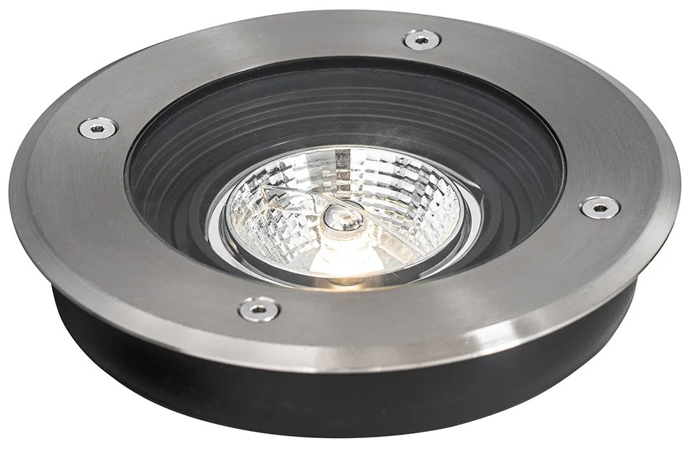 Set de 6 spoturi moderne pentru exterior, cu montaj sol, din oțel AR70 reglabile IP65 - Delux